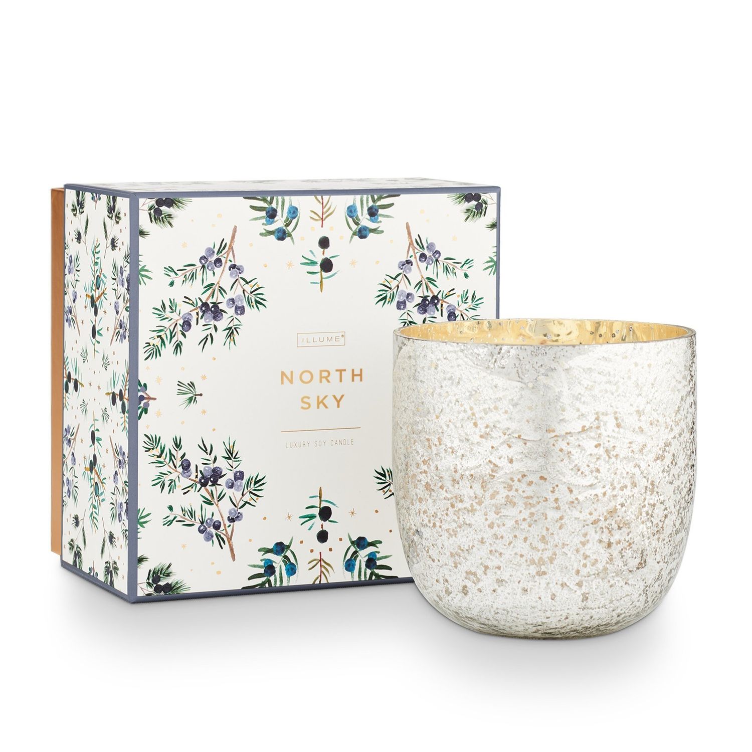 North Sky Luxe Sanded Mercury Glass Candle