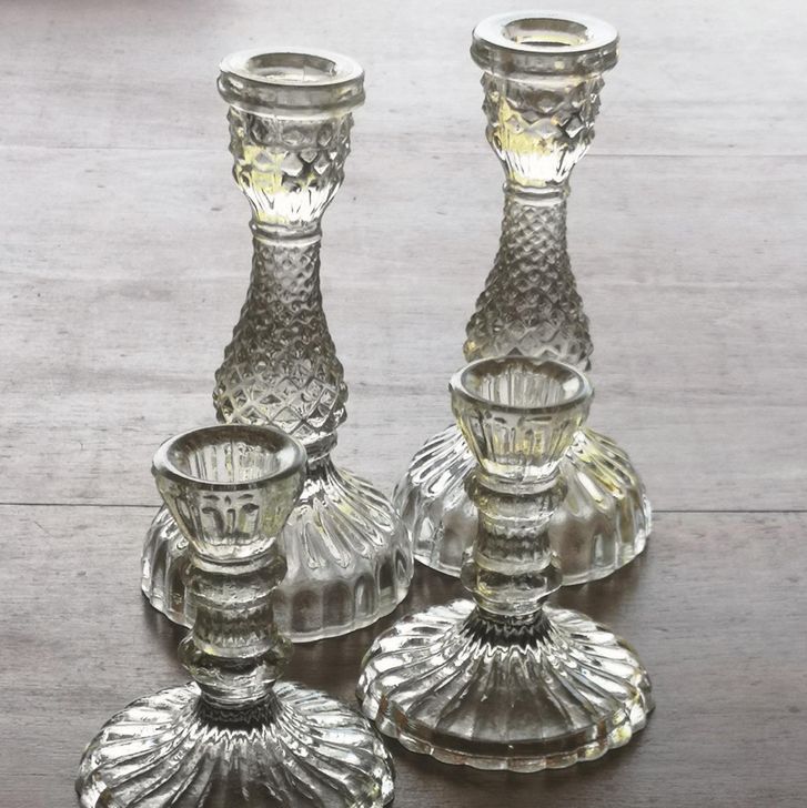 Casa Verde Clear Glass Candlestick 