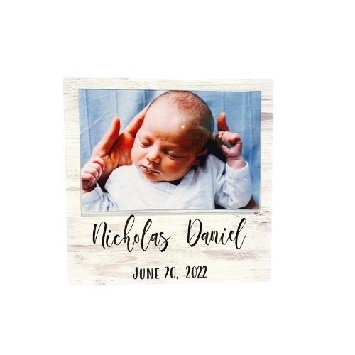 Personalized White Photo Frame - Baby