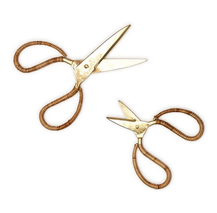 Cane Wrapped Gold Scissors 