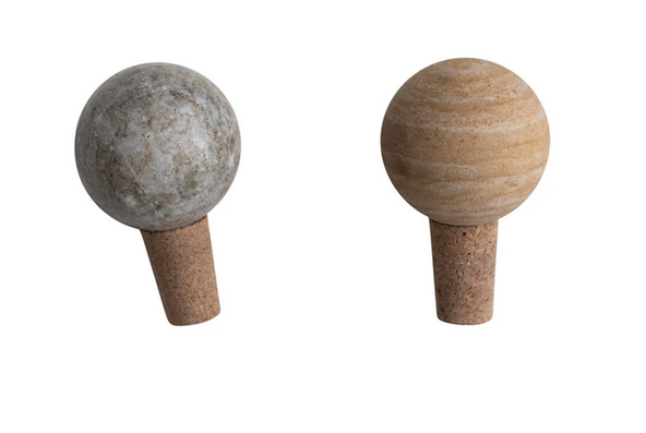 Marble &amp; Cork Bottle Stopper 
