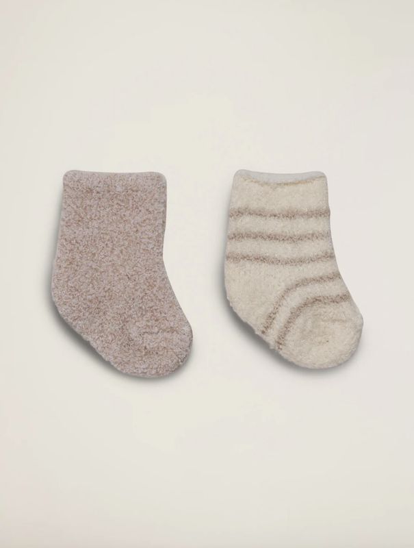 CozyChic 2 Pair Infant Socks - Stone
