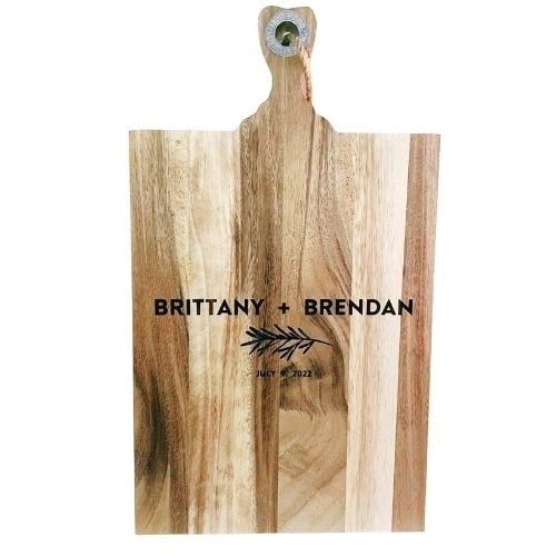 Personalized Acacia Cutting Board - Couple + Date
