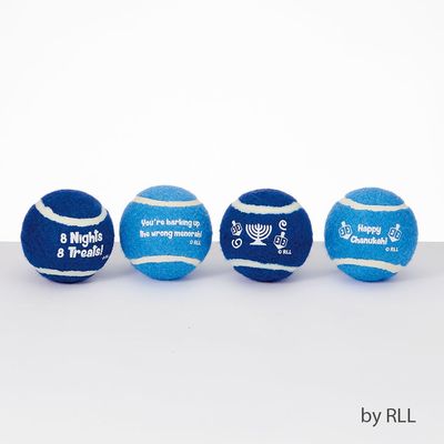 Chewdaica Chanukah Tennis Balls - Set of 4