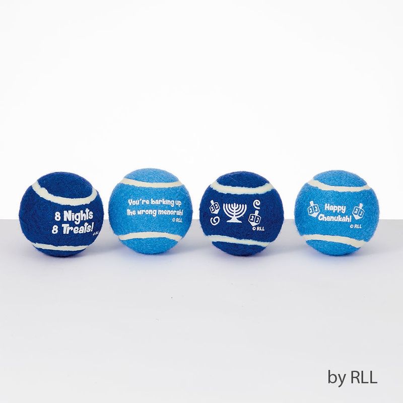 Chewdaica Chanukah Tennis Balls - Set of 4
