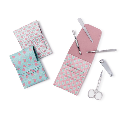 Floral Block Print 5 Pc Manicure Kit