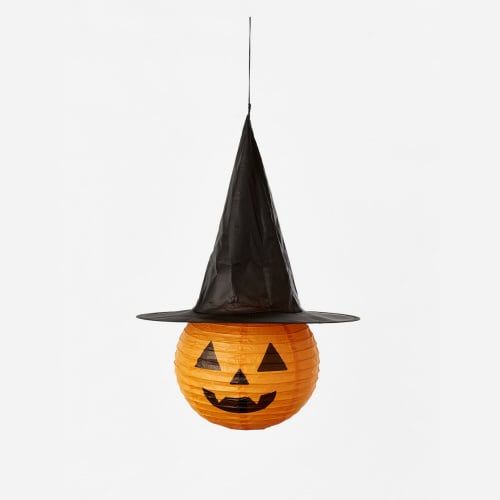 Collapsible Pumpkin w/ Witch Hat, Paper