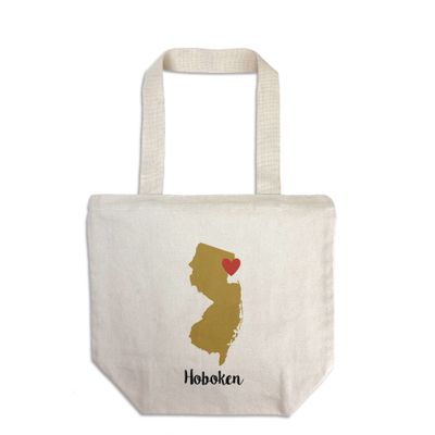 NJ State Outline Heart - Tote Bag