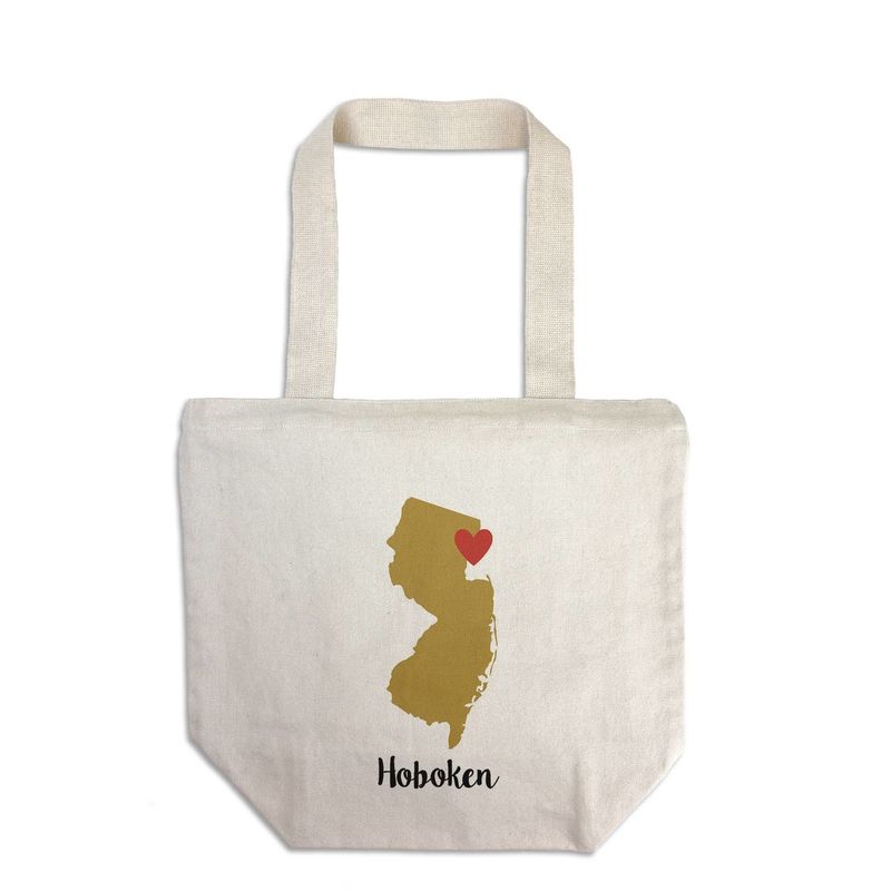 NJ State Outline Heart - Tote Bag