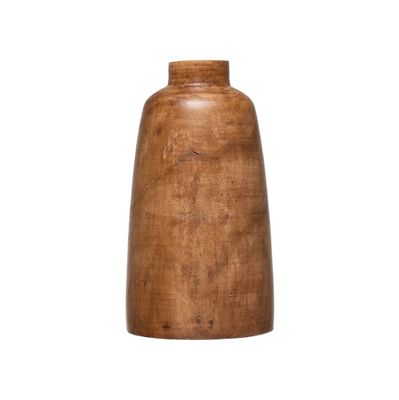 Paulownia Wood Vase Walnut Stained Finish
