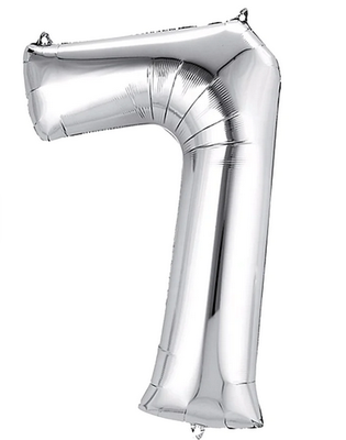 Silver Mylar Balloon 40&quot; - Seven
