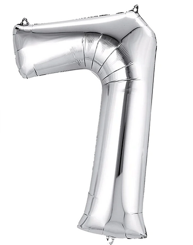 Silver Mylar Balloon 40&quot; - Seven