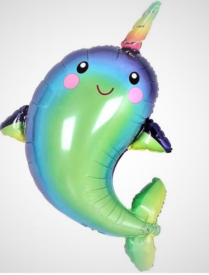 Mylar Balloon - Narwhal 39&quot;