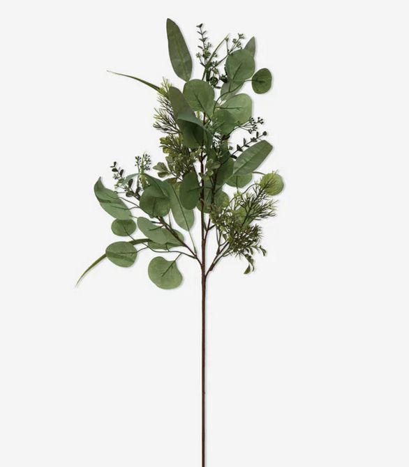 31.5&quot;H Faux Mixed Greenery Stem w/ Eucalyptus &amp; Evergreens