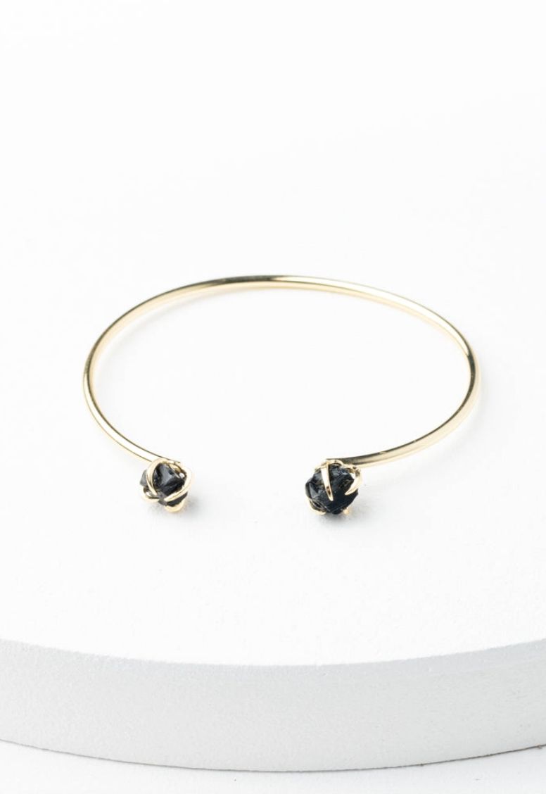 SALE Shine Two-Stone Cuff in Midnight