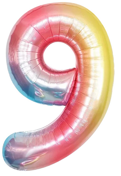 Rainbow Mylar Balloon 40&quot; - Nine