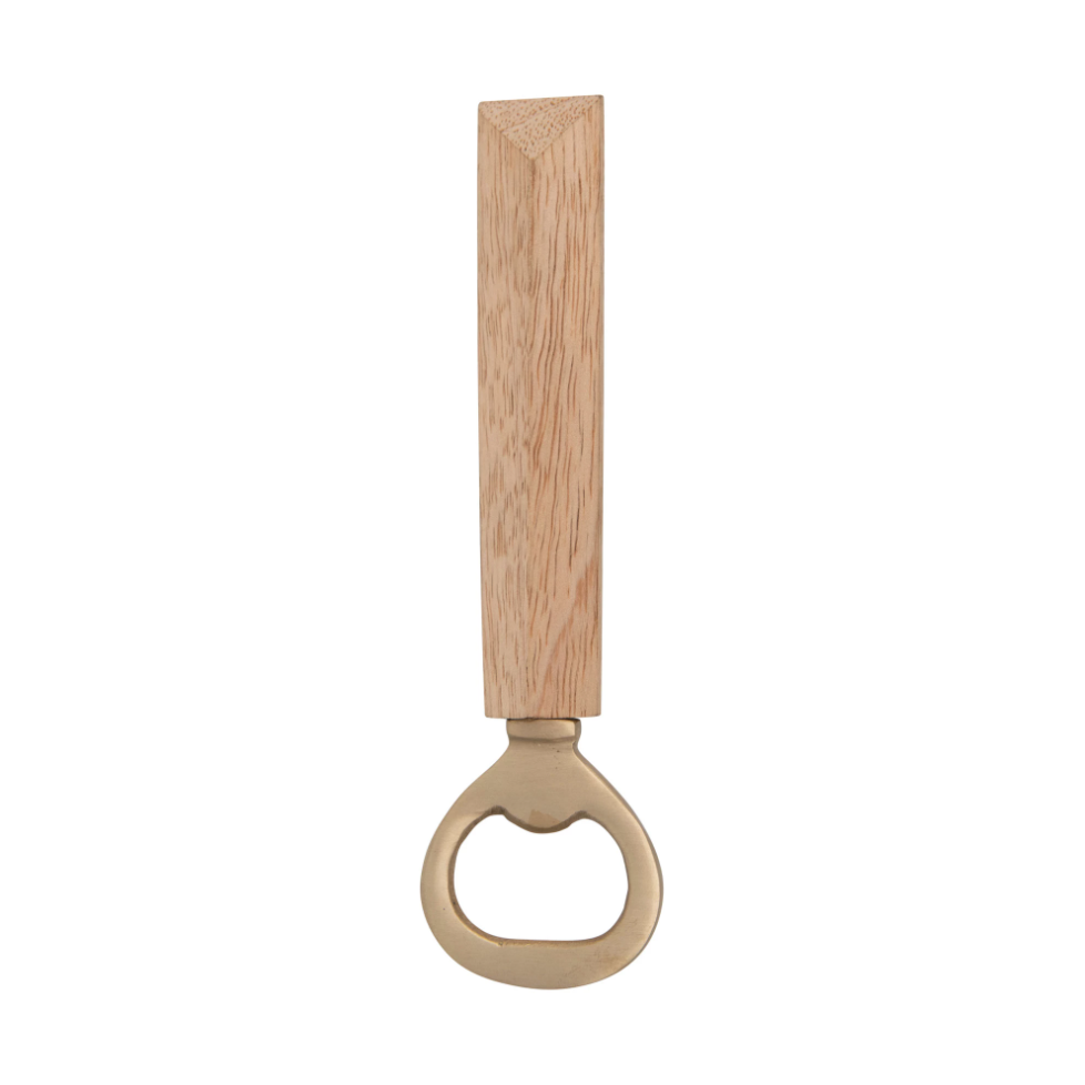 Brass Bottle Opener w/ Mango Wood Handle