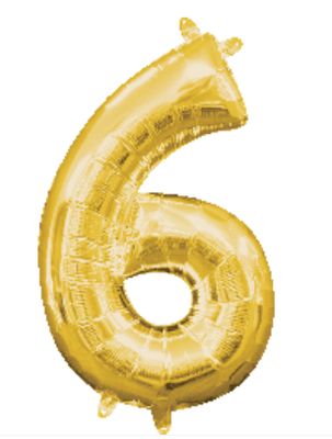 Gold Mylar Balloon 40&quot; - Six