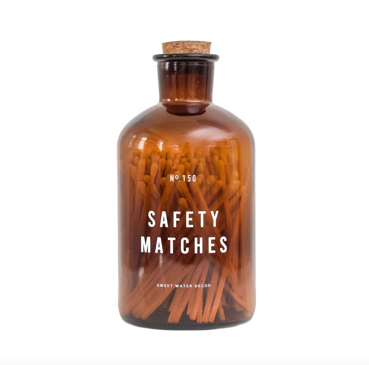 Large Amber Apothecary Safety Matches - Black