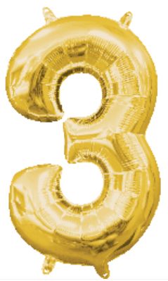 Gold Mylar Balloon 40&quot; - Three
