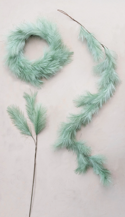 72&quot;L Faux Reed Garland, Mint Color