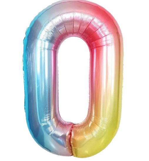 Rainbow Mylar Balloon 40&quot; - Zero