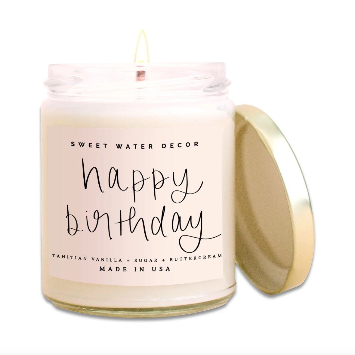 Happy Birthday Clear Jar 9 oz Candle