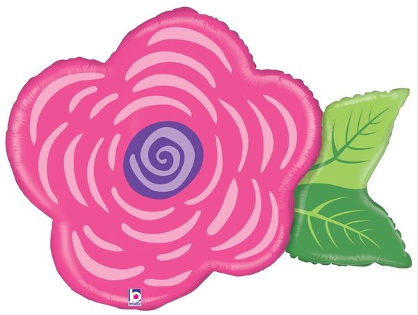 Mylar Balloon - Hot Pink Rose 30&quot;