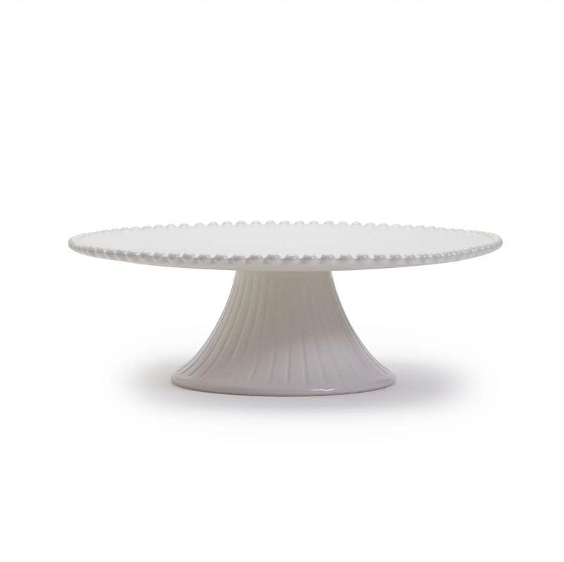 Heirloom Pearl Edge Pedestal Platter