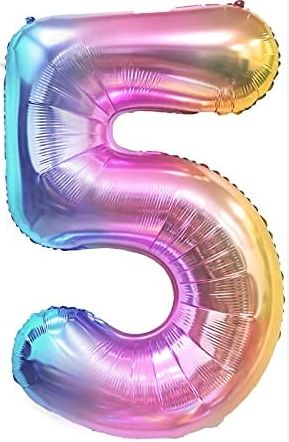 Rainbow Mylar Balloon 40&quot; - Five