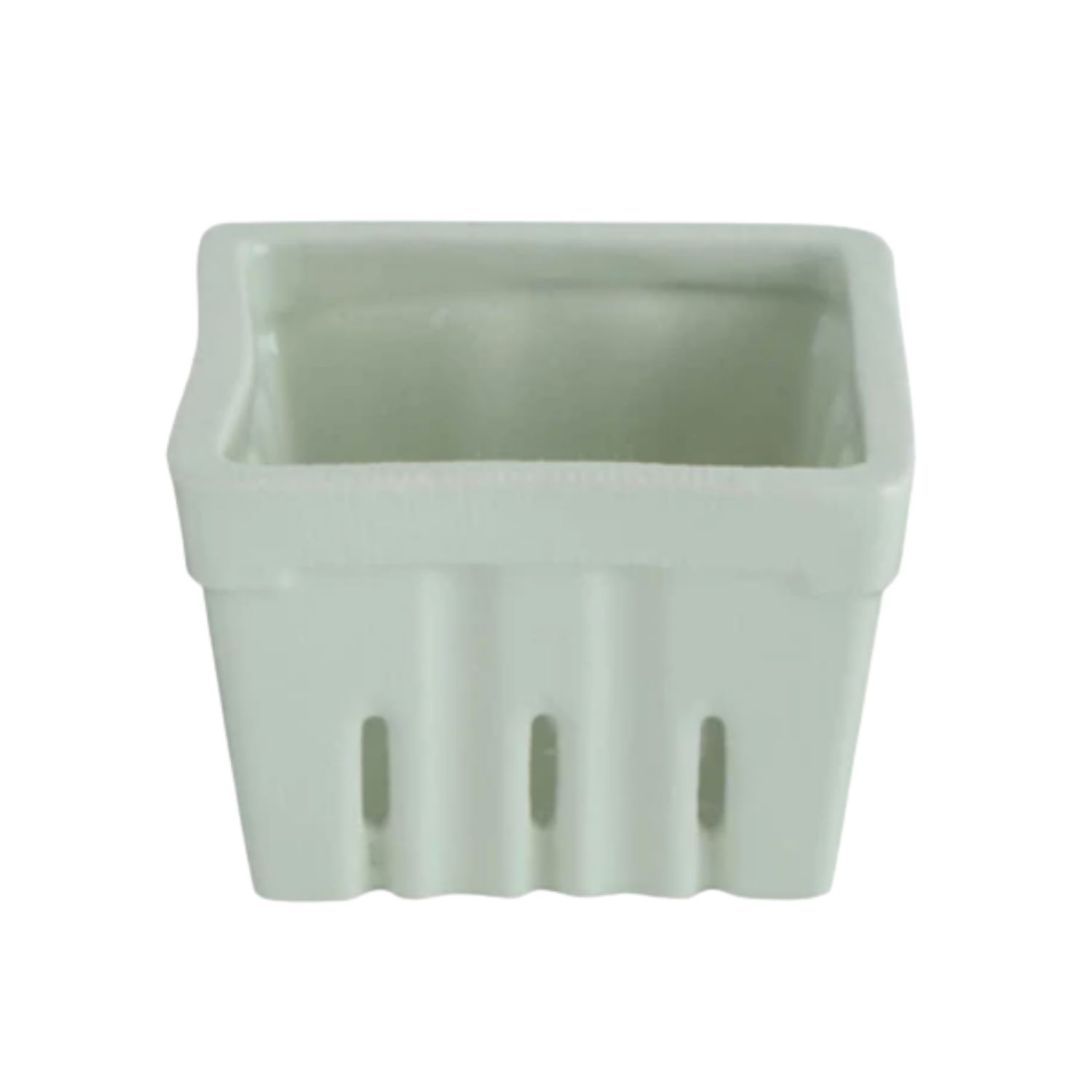Textured Stoneware Berry Basket Mint
