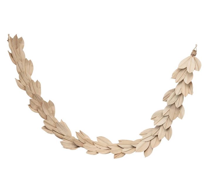 72&quot;L Dried Buri Palm Leaf Garland, Natural