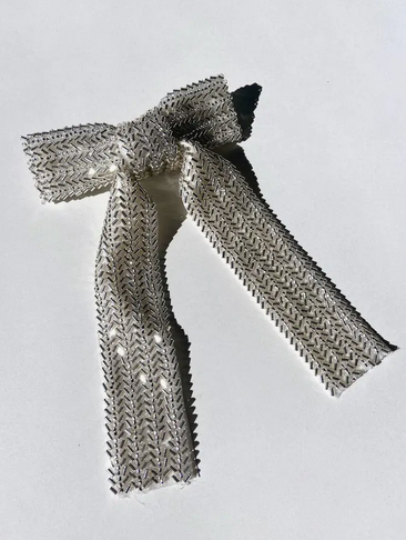 Beaded Hair Bow Barrette