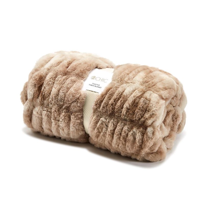 Marbled Faux Fur Throw