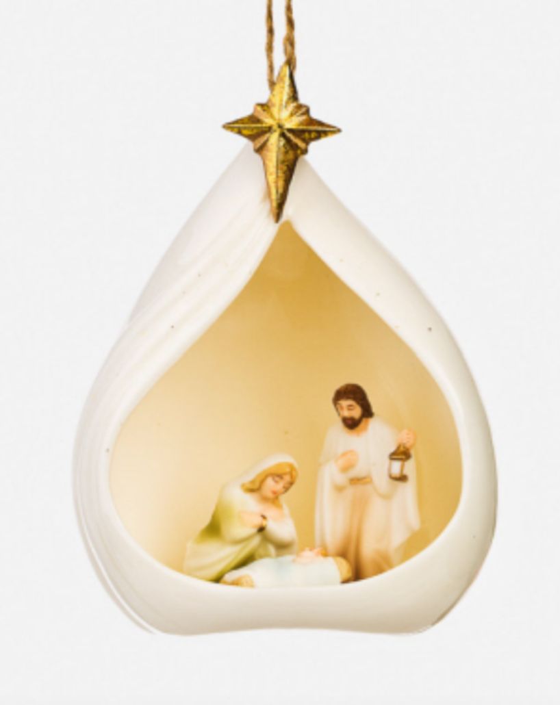Porcelain Nativity Scene Ornament