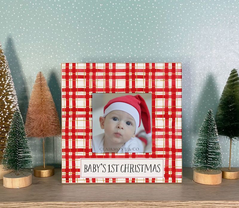 Baby&#39;s First Christmas, Photo Frame, Christmas, Wooden Frame