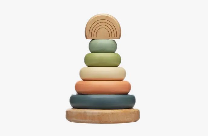 Wooden Stacking Rainbow Tower