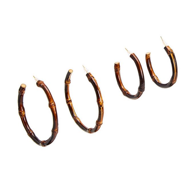 Bamboo Hoop Earring Large