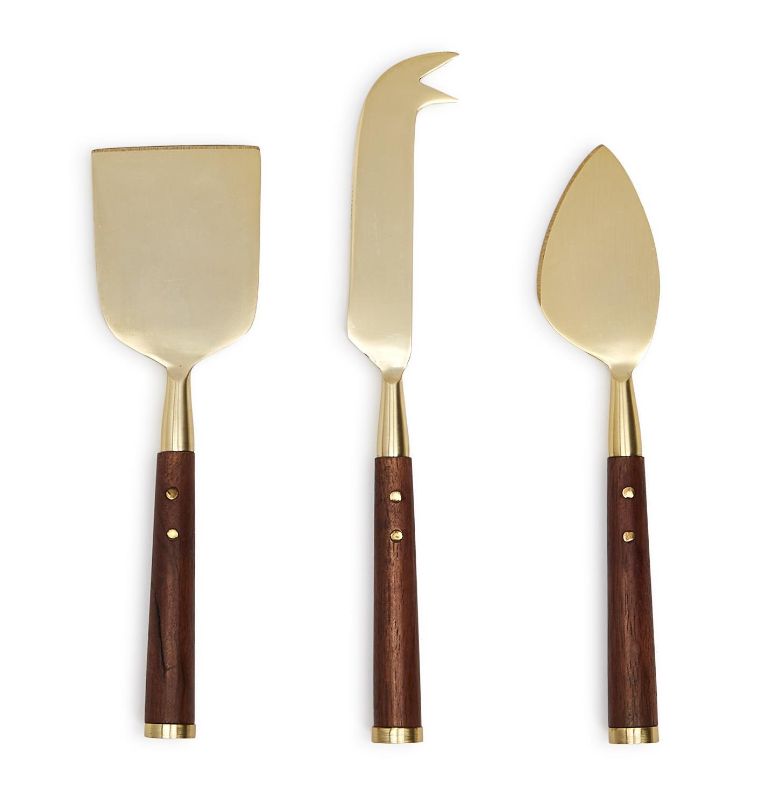 Acacia Wood Set of 3 Cheese Knives in Gift Box