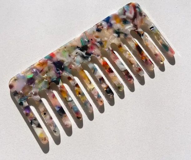 Wide Tooth Acetate Hair Comb | Eco-Friendly  Multi Tortoise