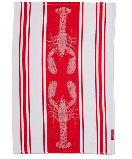 Jacquard Stripe Lobster Tea Towel