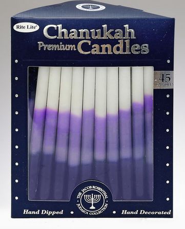 Premium Chanukah Candles, Blue, Purple &amp; White