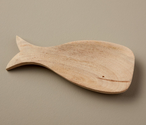 Raw Natural Mango Wood Whale Spoon Rest