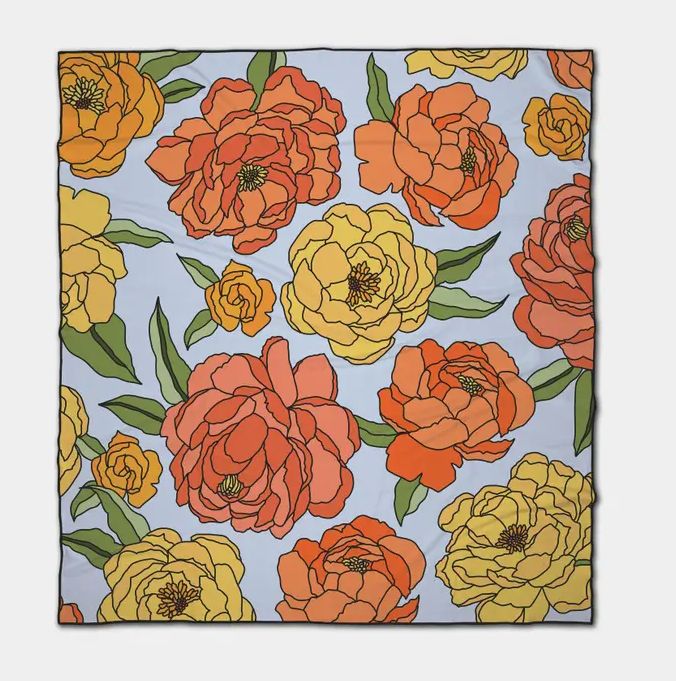 Summer Flowers Beach Blanket