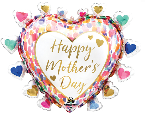 Mother&#39;s Day Satin Colorful Watercolor Balloon 27&quot;
