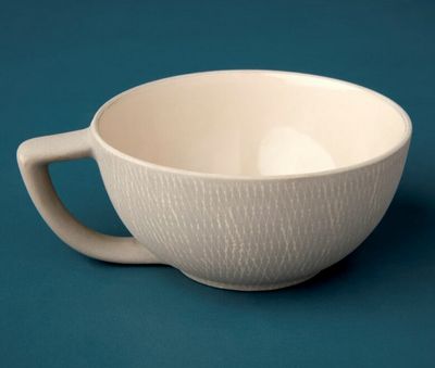 Crosshatch Stoneware  Soup Mug, Sterling