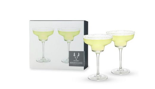 Angled Crystal Margarita Glasses