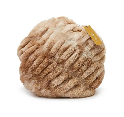 Marbled Faux Fur Round Pillow