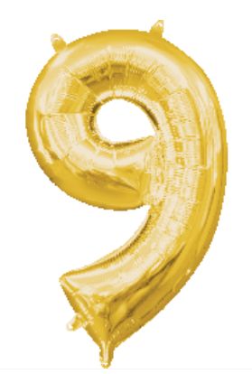 Gold Mylar Balloon 40&quot; - Nine