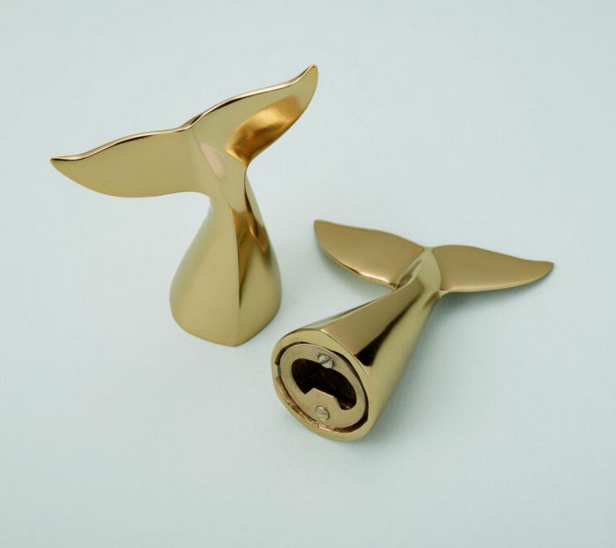 Gold Whale’s Tail Bottle Opener